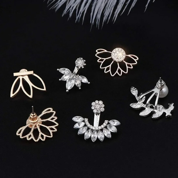 NEW! Gold Lotus Flower Cuff Earrings/ Earring Jackets - Picture 4 of 9